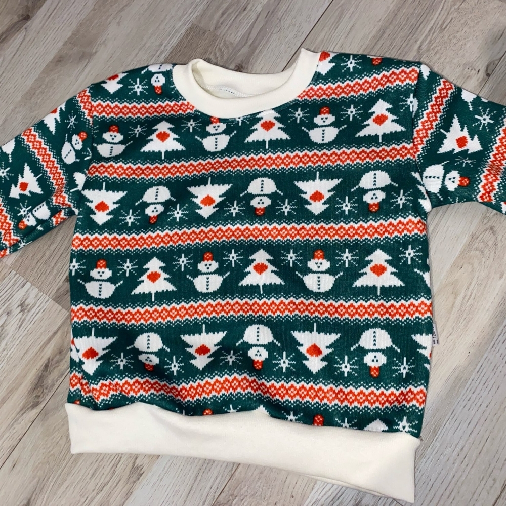 Kids' Plush Velvet Sweater - Printed Pullover for Winter